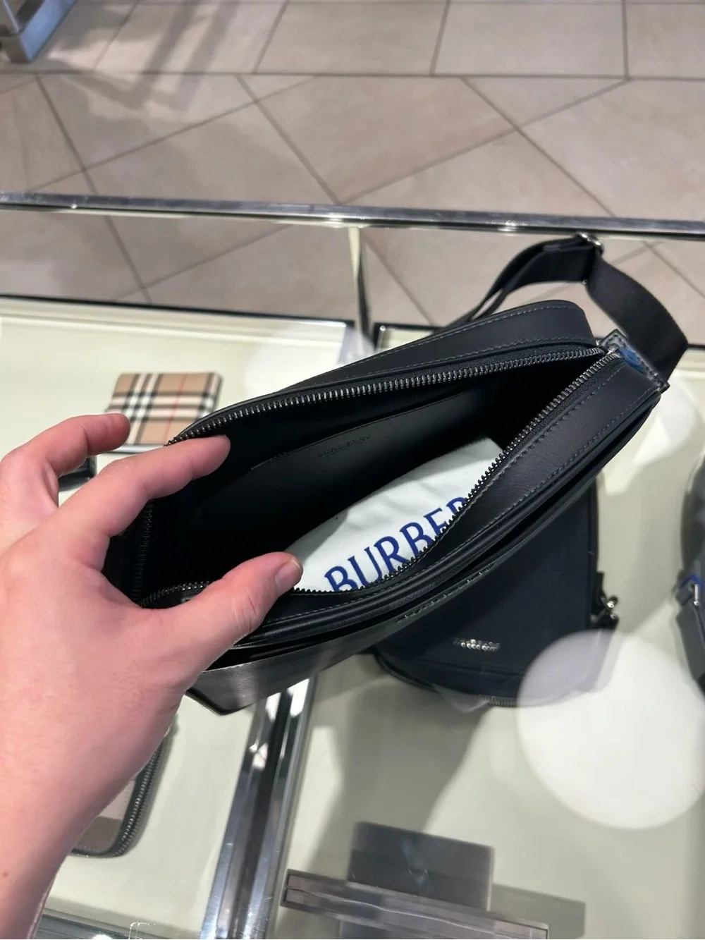 Burberry Black Check Crossbody Bag